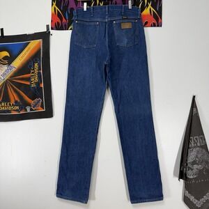 Wrangler 13MWZ Cowboy Cut Jeans 33x36 Blue Denim Western Straight Leg